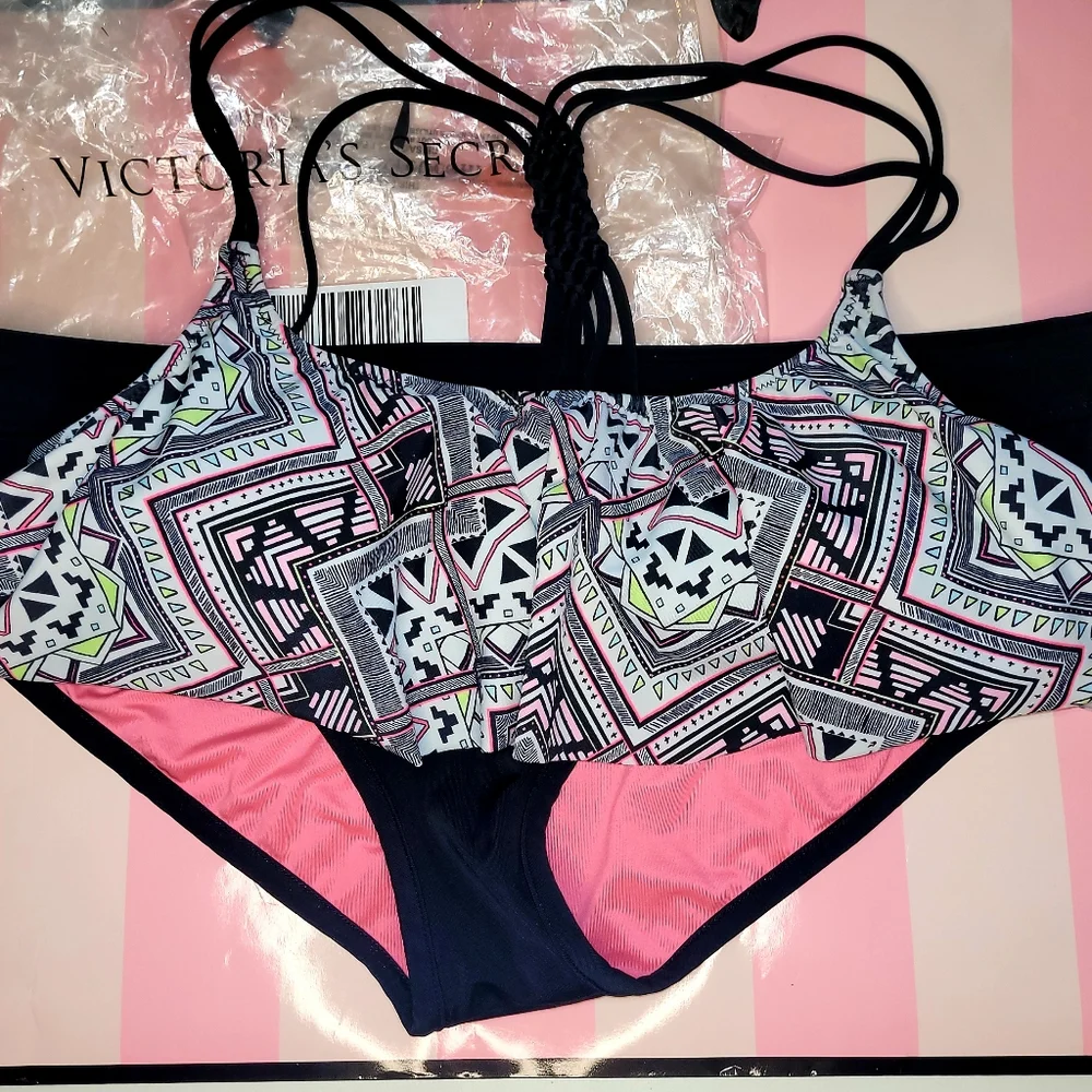 PINK VICTORIA'S SECRET Removable Cups  Both MEDIUM BRAND NEW BIKINI SWIM SUIT - Picture 9 of 15